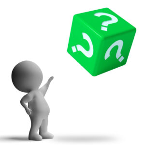Question Mark On Dice Showing Confusion And Uncertainty