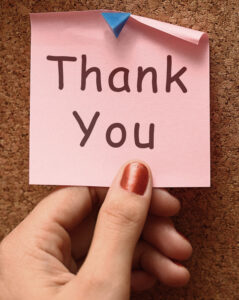 Thank You Note As Thanks Message